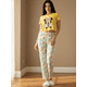 thumbnail image 4 of Pijama De 3 Piezas Mujer Pantalon Short Y Playera A Juego, 4 of 5