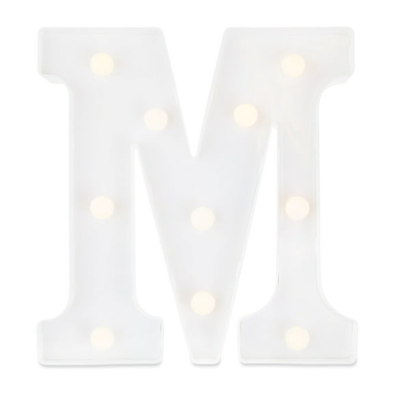 Warm White Battery-Operated Letter "M" Light-Up Decoration, 8.5", by Way To Celebrate