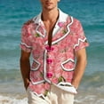 thumbnail image 4 of Ceisia Fashion Unisex Men Women Casual Short Sleeve Printed Turndown Collar Button Gift Shirt, 4 of 9