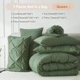 thumbnail image 6 of Davulos Queen Size Comforter Set,7 Pieces Dark Green Bedding Sets for All Season Bed in a Bag with Comforter ,Flat Sheet ,Fitted Sheet ,Pillowcases & Shams, 6 of 8