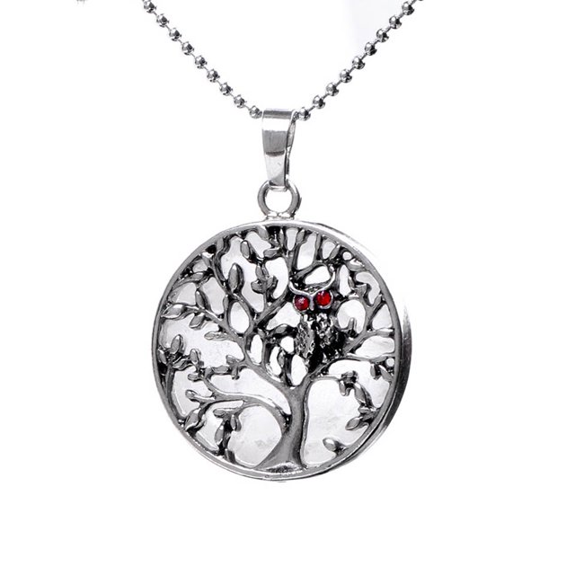 Colliers & Pendentifs Arbre de Vie Creux Argent Ancien Rond Femmes Hommes