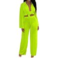 thumbnail image 1 of SAYOO Ropa de mujer de 3 piezas, blusa común, sujetador de tirantes, pantalones SAYOO moda, 1 of 6