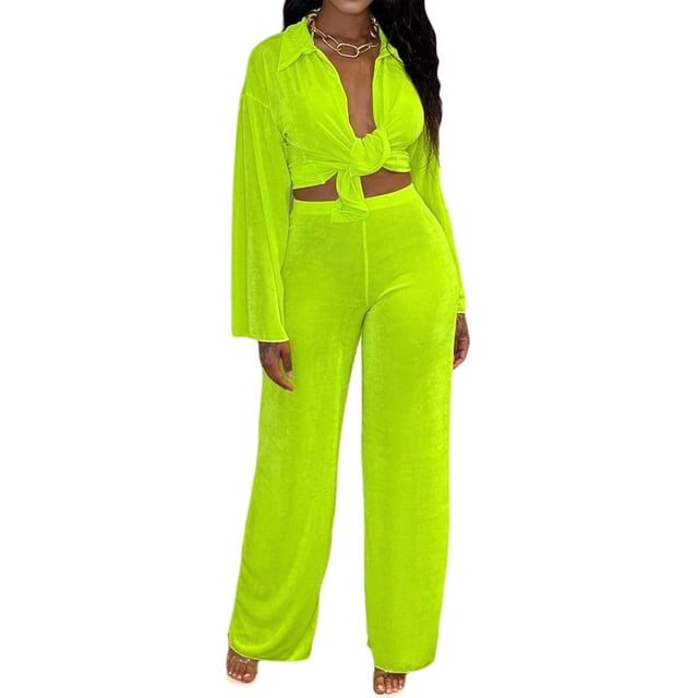 SAYOO Ropa de mujer de 3 piezas, blusa común, sujetador de tirantes, pantalones SAYOO moda