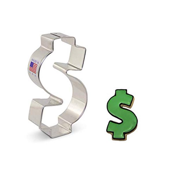 Ann Clark Cookie Cutters Dollar Sign/Money Cookie Cutter, 3.75