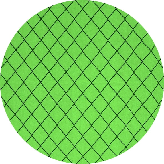 Ahgly Company Indoor Round Abstract Green Contemporary Area Rugs, 3' Round