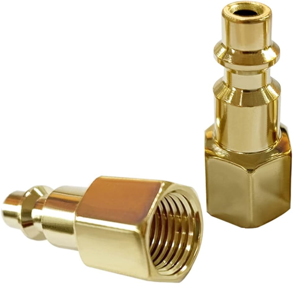 MKEUDQ-6PCS Brass 1/8 Inch NPT Female Industrial Air Hose Quick Connect Plug Air Compressor Pneumatic Coupler Fitting Adapter