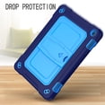 thumbnail image 7 of Dteck Case for All-New Kindle Fire HD 8 Tablet(10th Generation 2020 Release) & Fire HD 8 Plus, Heavy Duty 3 in 1 Hybrid Rugged Shockproof Kickstand Case with Shoulder Strap, Navy+Blue, 7 of 7
