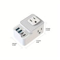 thumbnail image 2 of QJUHUNG Portable 7-in-1 Multi-Plug Outlet Extender With 3 Wide AC Outlets  2 USB-A Ports And 2 USB-C Ports, 2 of 7