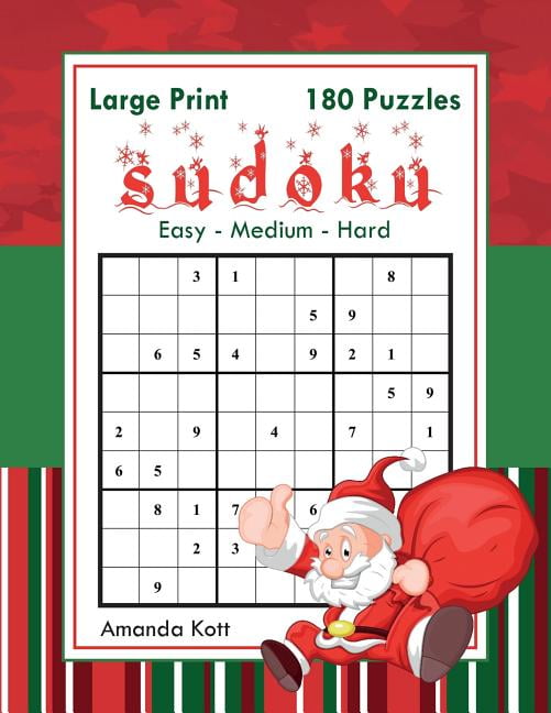 Large Print Sudoku - Christmas Edition - 180 Easy to Hard Puzzles ...