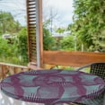 thumbnail image 2 of Ambesonne Abstract Pattern Fitted Round Tablecloth, Geometric Rounds, 56"- 60" Diameter, Purple and Seafoam, 2 of 5