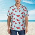 thumbnail image 2 of Susaid Watermelon Print Short Sleeve Shirts Button Down Casual Shirts Summer Beach Aloha Button Down Short Sleeve for Men ,3X-Large, 2 of 7
