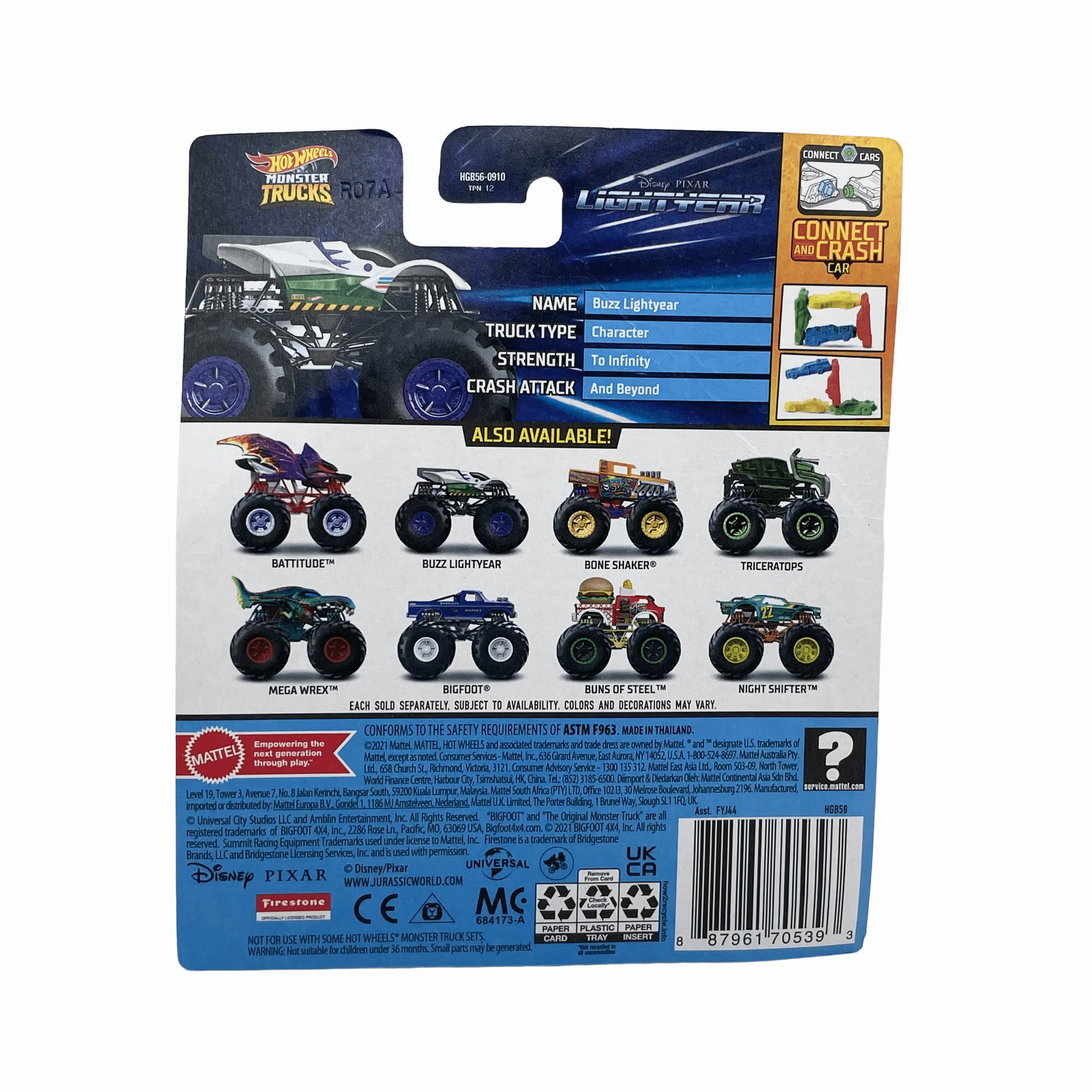 Hot Wheels Monster Trucks Disney Buzz Lightyear Truck