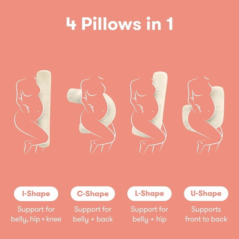 Frida Mom 4-in-1 Compact Pregnancy Pillow, Ivory photo 3