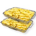 thumbnail image 2 of DiamoTech 2-Piece Crisping Baskets | Oven & Air Fry Crisper Basket | Nesting Set | Toxin-Free | Non-Stick | Healthy Cooking 9"x 13", Gray, 2 of 4