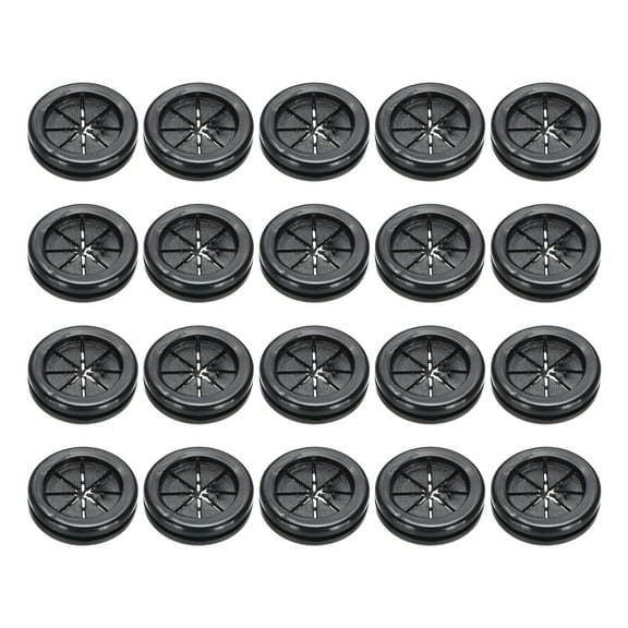 Uxcell Rubber Grommet 7/8", Round Cables Grommet Cord Hole Cover Flexible Table Wire Organizer, Black 20 Pcs