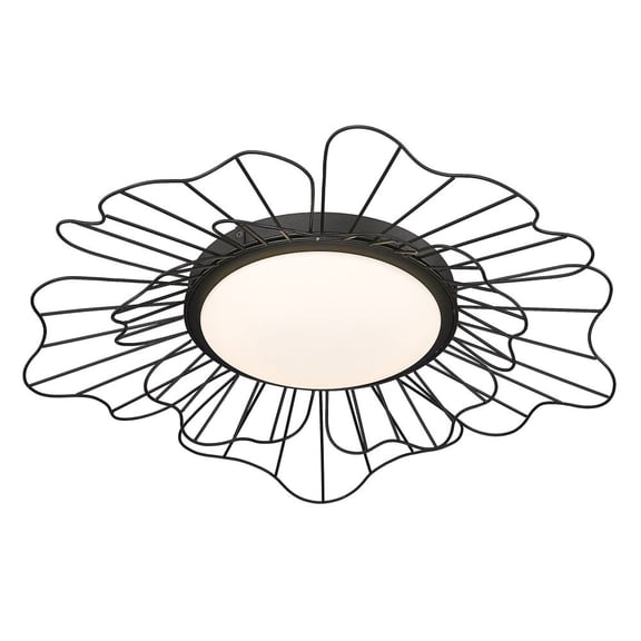 Golden Lighting Yasmin Integrated LED Flush Mount in Natural Black
