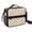 Beige and Gray, variant on Gray and Black Checkered Pattern Insulated Lunch Bag with Shoulder Strap and Bottle Holder,Bento School Lunch Bag Box,11x9.5x3.5 Inches