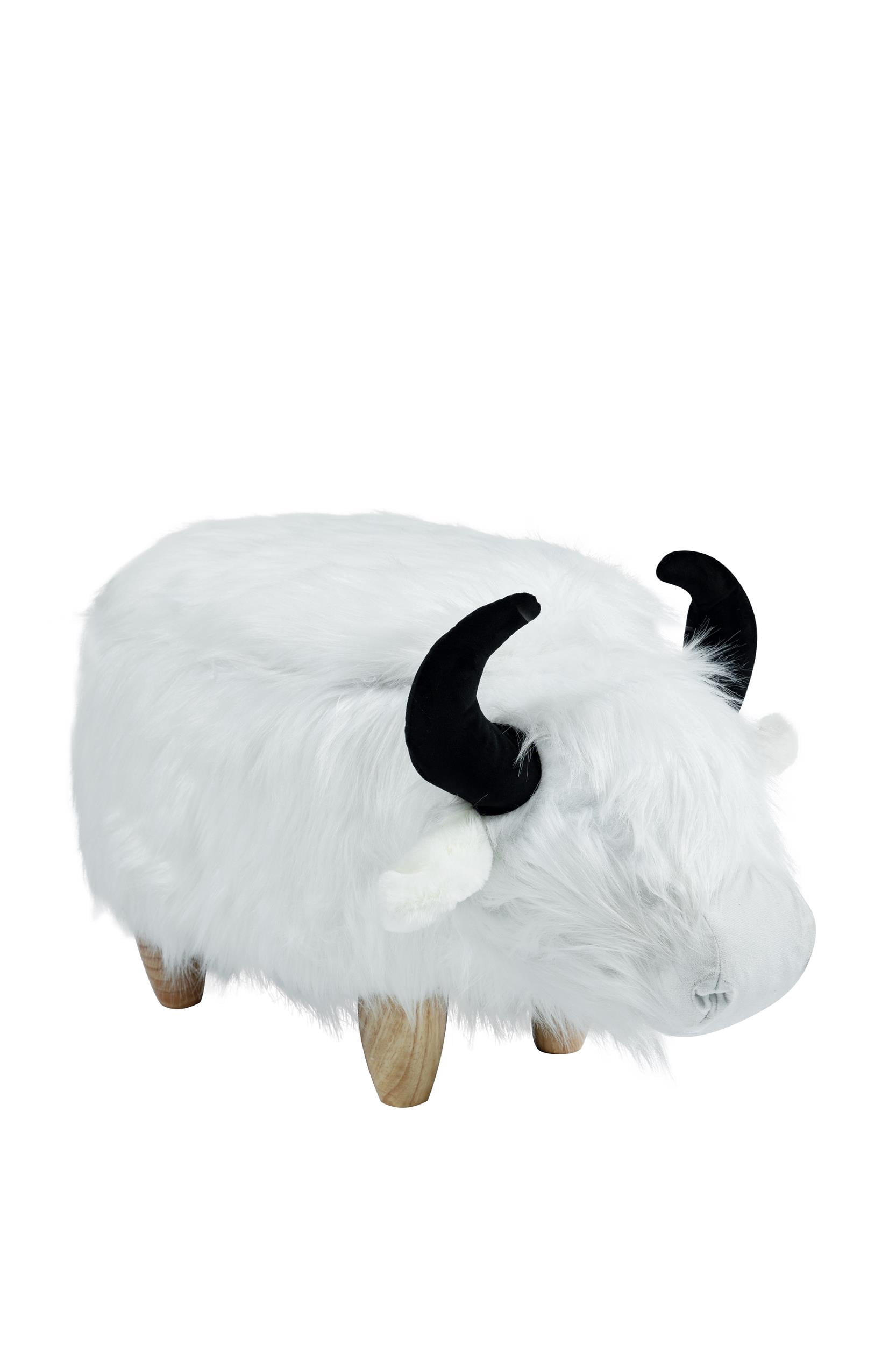 Home 2 Office Harry the Cow Storage Ottoman - White fur