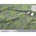 thumbnail image 2 of Soimoi Green Cotton Jersey Fabric Moroccan Damask Print Sewing Fabric Yard 58 Inch Wide, 2 of 3