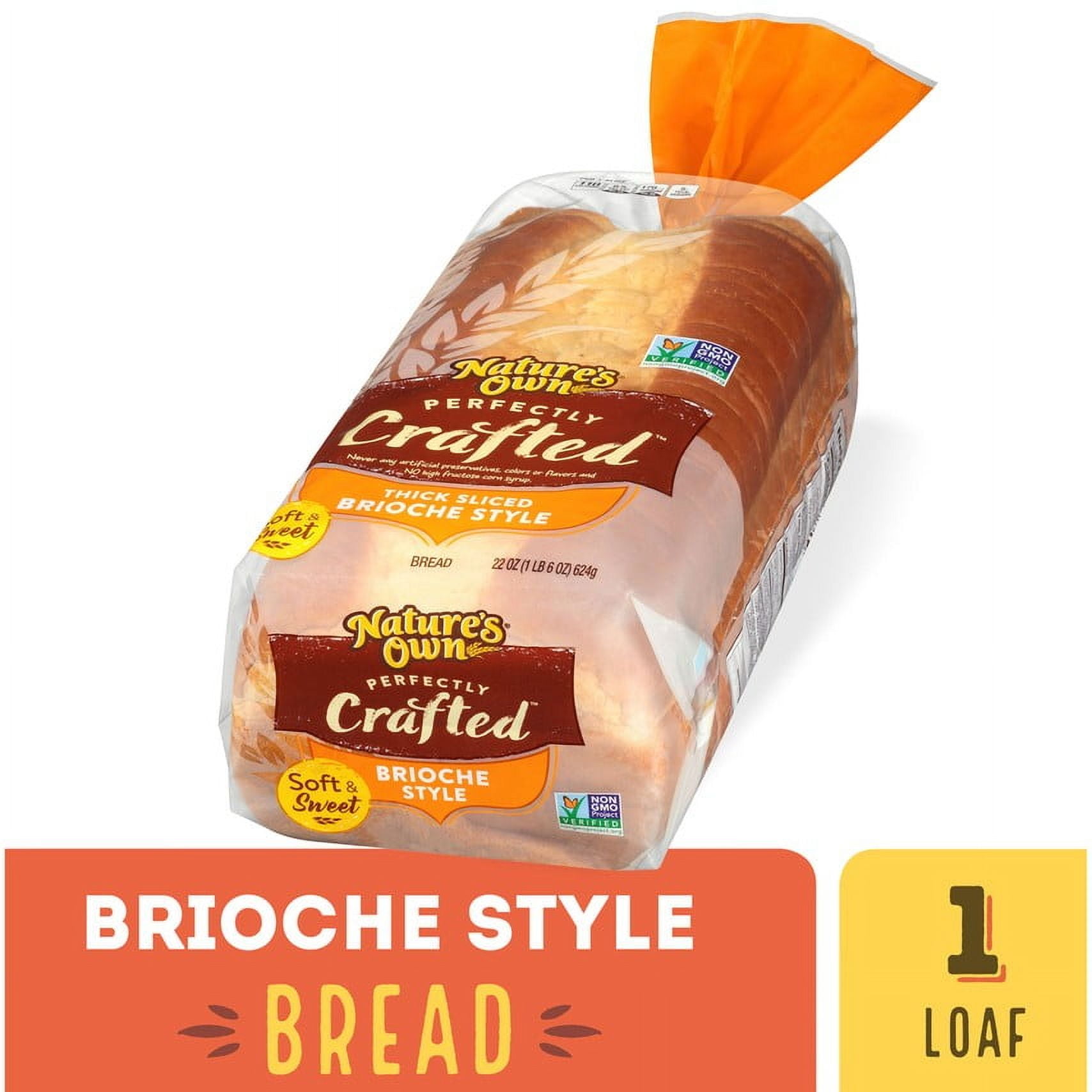 Nature's Own Perfectly Crafted Brioche Style Bread Loaf, 22 oz Loaf-Pack Of 5