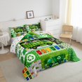 thumbnail image 3 of jejeloiu Trash Truck Bedding Comforter Set,Geometric Stripe Circle Twin Comforter Sets,Green Patchwork Plaid Bedding Set For Men Women,Breathable Home Decor Reversible,2-Piece, 3 of 8