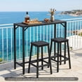 thumbnail image 3 of Pirecart Outdoor Bar Table, 40" Patio Counter Height Table W/ Adjustable Foot & HDPE Top, High Top Table with E-Coating & Hammer-Finish Frame for Poolside, Patio,Balcony, Black, 3 of 11