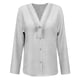 thumbnail image 5 of Camisas de Cuello de la Tripulación de Manga Corta para las Mujeres Lino Color Sólido V-Cuello Botón-Abajo Blusa, Manga Larga Top Casual para la Primavera Y el Verano, 5 of 5