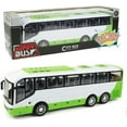 thumbnail image 4 of 1:30 Scale City Bus Car Toy - Large 12.5 Inch Go Inertia Bus Cars Model, ABS Diecast Plastic Kids Toys Car with Realistic Design for Boys Girls, Birthday Party Gift for Toddlers (Green), 4 of 7