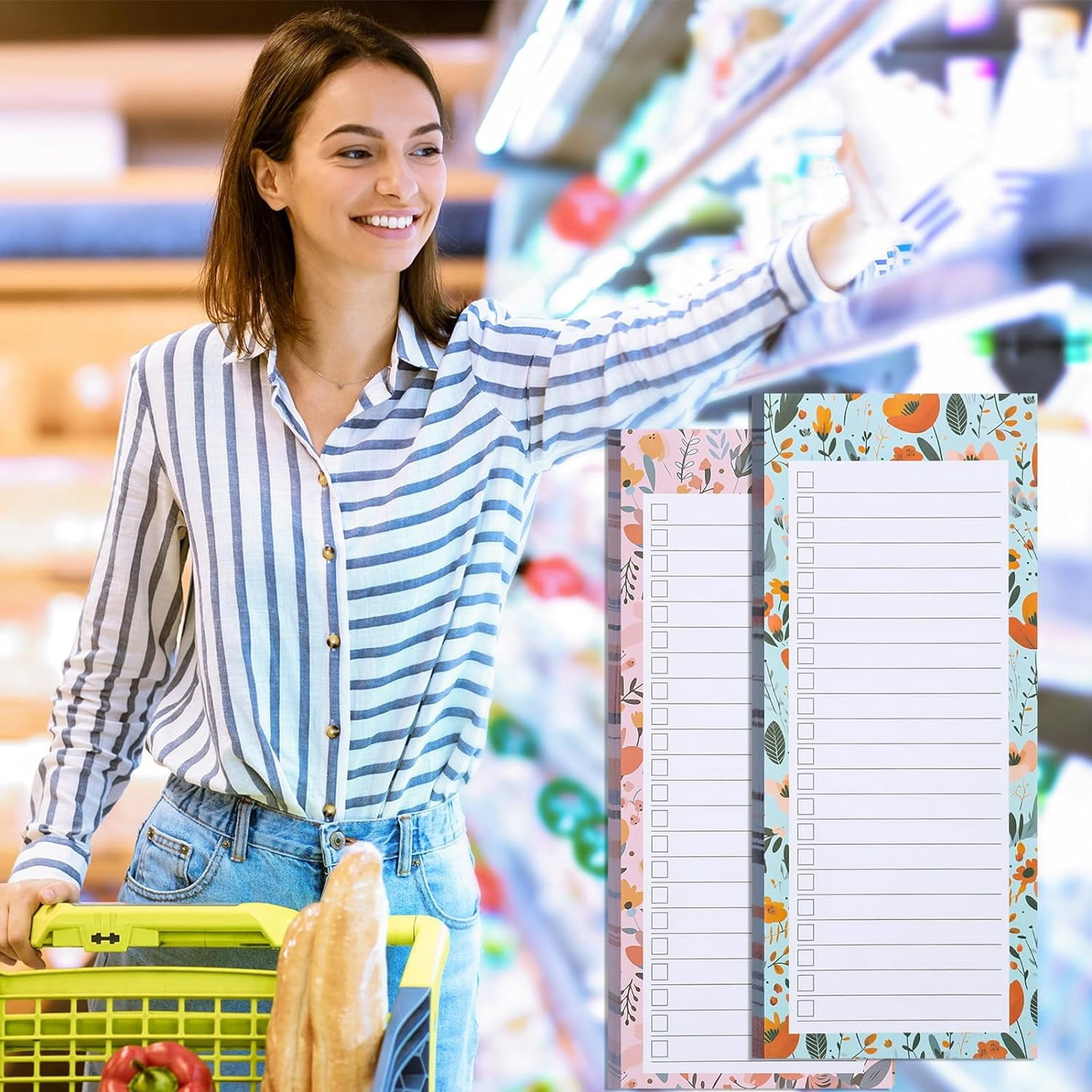 Yeenano Lot de 3 blocs-notes magnétiques pour liste de courses, bloc-notes magnétiques pour réfrigérateur avec 1 clip magnétique pour stylo, 150 feuilles détachables, liste d'épicerie, bloc-notes Yeenano Lot de 3 blocs-notes magnétiques pour liste de courses, bloc-notes magnétiques pour réfrigérateur avec 1 clip magnétique pour stylo, 150 feuilles détachables, liste d'épicerie, bloc-notes