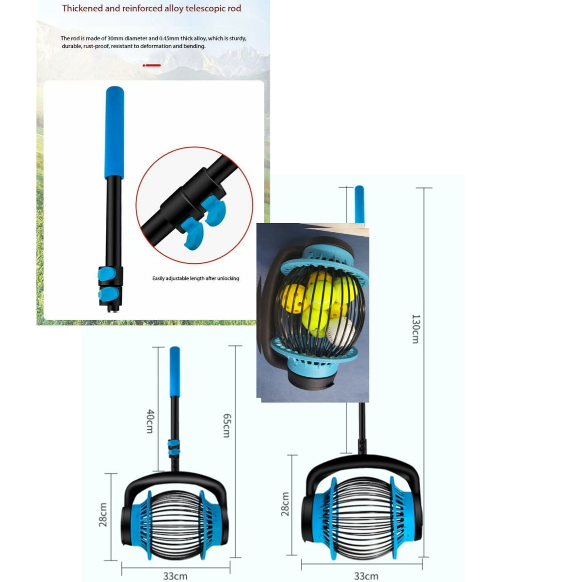 Tennis Balls Hoppers Pickleball Golf Tennis Ball Picker Tennis Ball Picker Upper Hopper Ball Retriever Golf Accessories Suitable for Training and Teaching venues