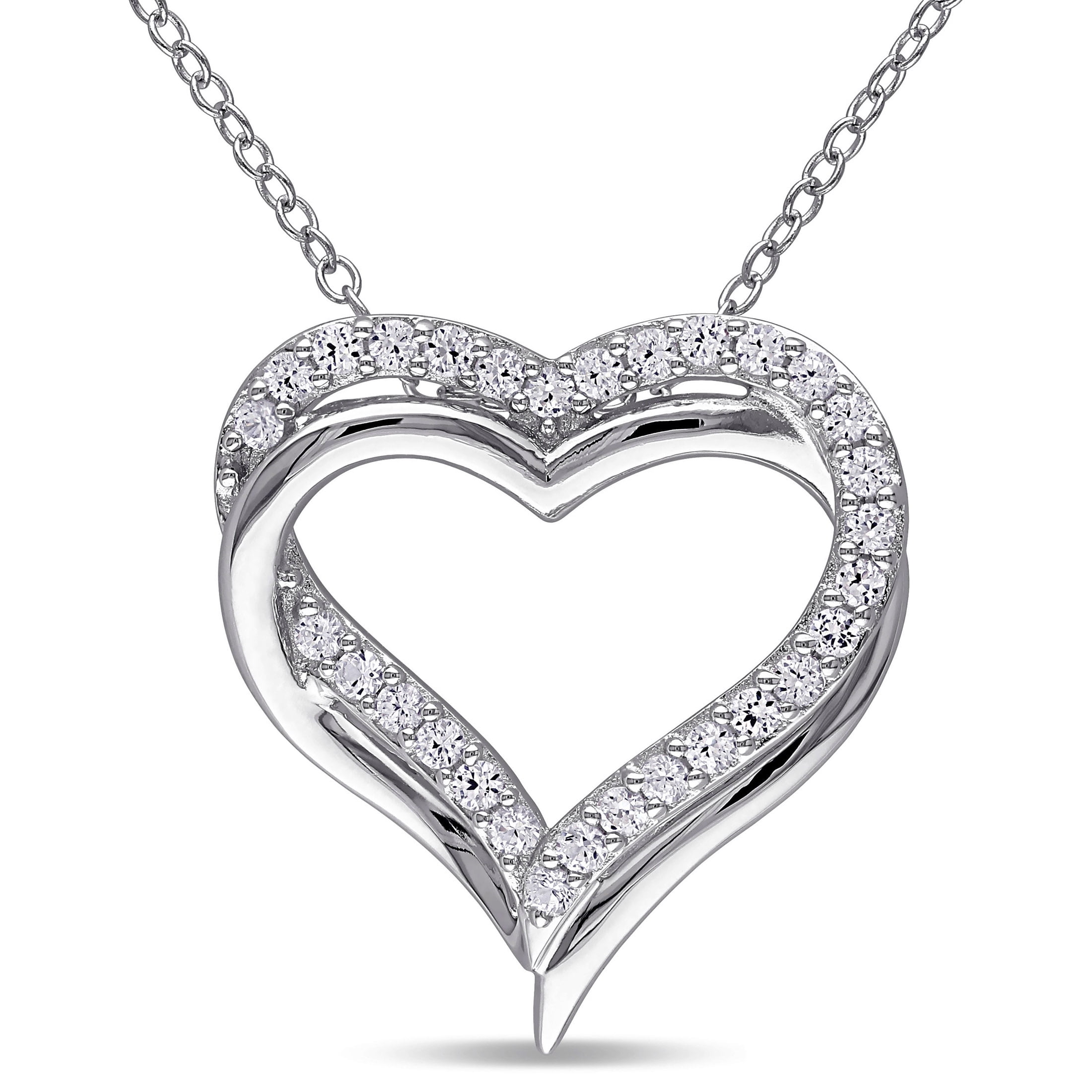 Solid silver cut out heart pendant ‘two hearts make one’
