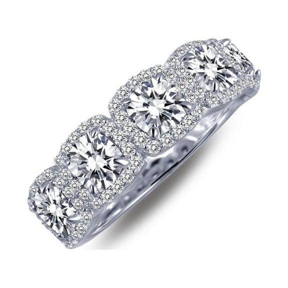 Lafonn Classic Sterling Silver Platinum Plated Lassire Simulated Diamond Ring (2.05 CTTW)
