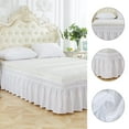 thumbnail image 2 of LHCER Elastic Polyester Bed Skirt Ruffle Easy Fit Spread Cover Valance , Bed Ruffle, Elastic Bed Ruffle, 2 of 7
