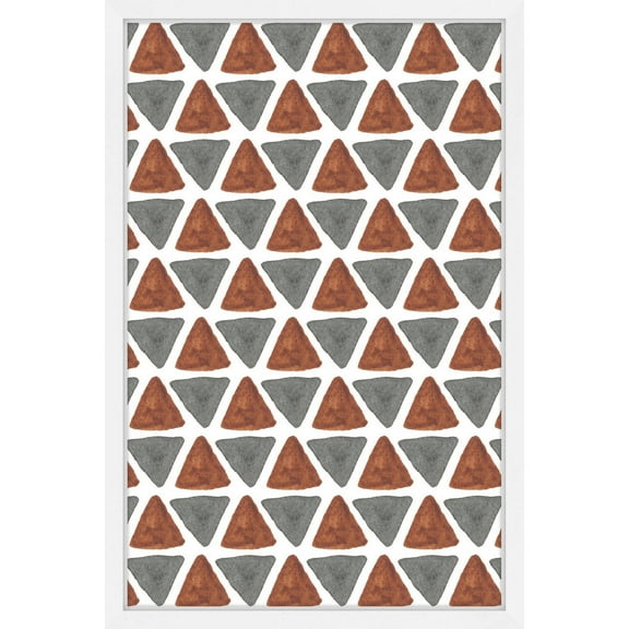 "Layered Triangles" Framed Painting Print