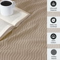 thumbnail image 4 of BNM Modern Cotton Textured Chevron Woven Blanket, King, Khaki, 4 of 14