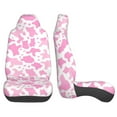 thumbnail image 4 of KAKALAD Pink cow print Universal Car Seat Covers Set Vehicle Front Seats Protector 2 Pcs, 4 of 9