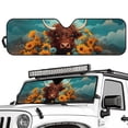 thumbnail image 2 of HUIACONG Windshield Sunflower Cows Sun Shade Compatible with Wrangler JK JKU TJ 1997-2018, Foldable Windshield Sunshade Sun Visor Blocks UV Rays, US Flag Pattern, 2 of 6