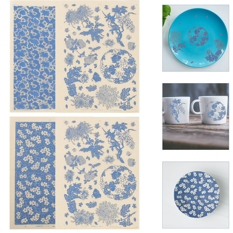 4 Sheets Clay Transfer Paper Decal High Temperature Underglaze Colored Paper