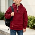 thumbnail image 5 of Amidoa Hoodies for Boys Zip Fleece Hooded Sweatshirt Long Sleeve Kids Fashion Hoodie Fall Winter Clothes Wine Size 4-5 Years, 5 of 9
