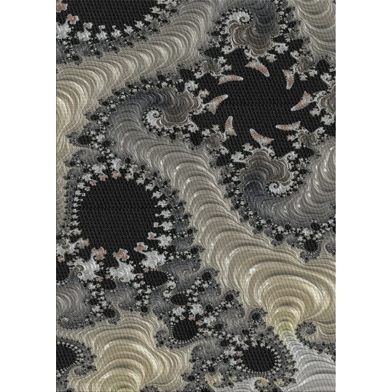 Ahgly Company Indoor Rectangle Patterned Charcoal Black Novelty Area Rugs, 8' x 10'
