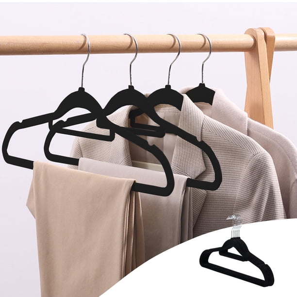 Perchas antideslizantes flocada para armarios de adultos, percha slim sin marca de 16,5 pulgadas para pantalones y abrigos, pack de 10