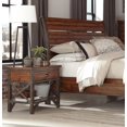 thumbnail image 7 of Unique Style Rustic Brown 4pc Bedroom Set King Size Platform Bed Nightstand Dresser Mirror Gunmetal Finish Wooden Furniture, 7 of 7