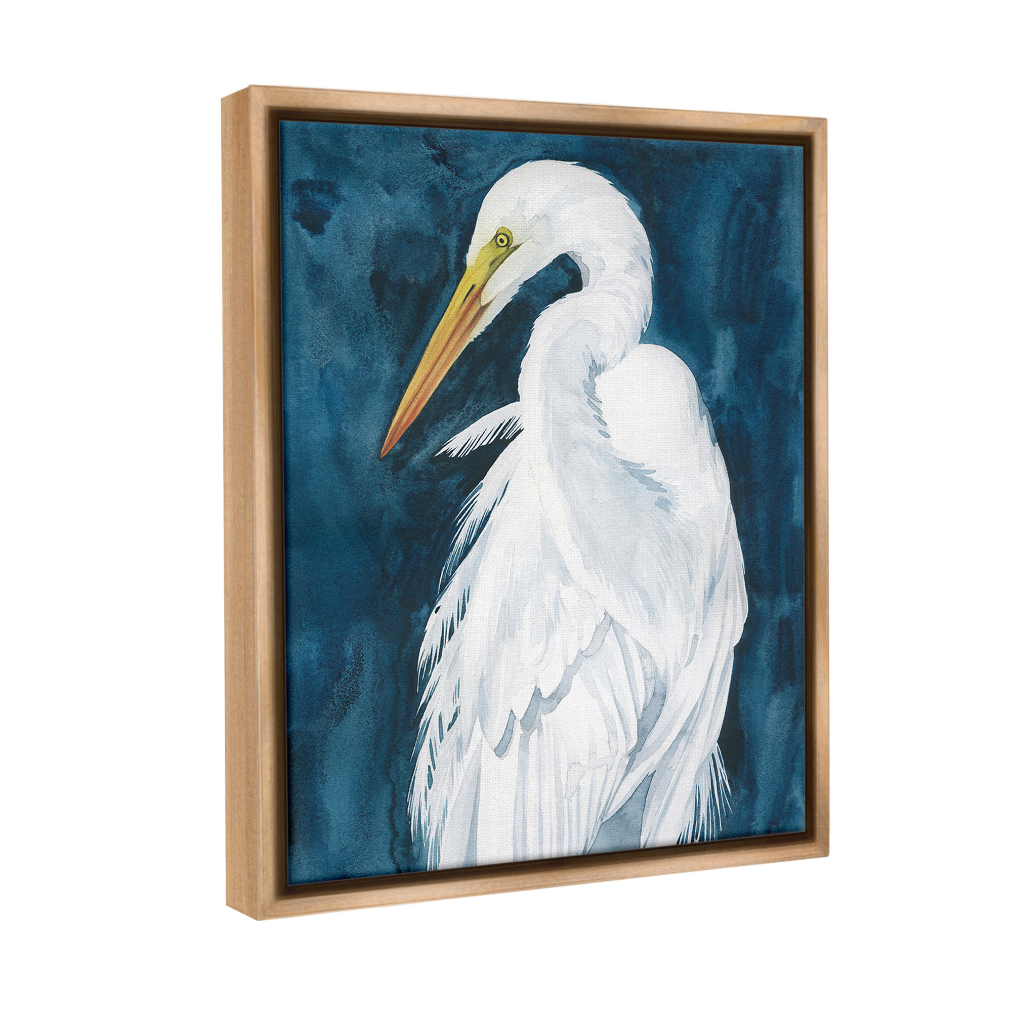 Stupell Industries Nautical Bird Portrait Animals & Insects Painting Brown Floater Framed Canvas Art Print Wall Art, 25 x 31