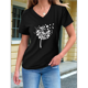 thumbnail image 3 of Camiseta de Mujer con Cuello en V y Temática Natural para Espíritus y Almas Errantes. Negro XXL, 3 of 4
