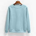 thumbnail image 2 of Qetyuw Basic Long Sleeve Short Shirts for Women Comfy Round Neck Sweatshirts Loose Fit Versatile Tops Athletic Work Daily Shirts, 2 of 6