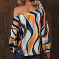thumbnail image 4 of Mujeres Puff manga Top Crewneck obispo suave transpirable moda poliéster ropa amarillo onda L, 4 of 6
