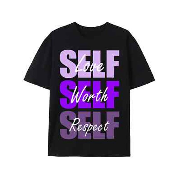 Velto Purple Self-ish X 3 Purple Color Graphic T-Shirt All Size S-5XL