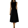 thumbnail image 2 of SOOMLON 2 Piece Skirt Set for Women Crew Neck Sleeveless Shirt Draped A Line Midi Skirt with Pockets High Waisted Outfits, 2 of 7