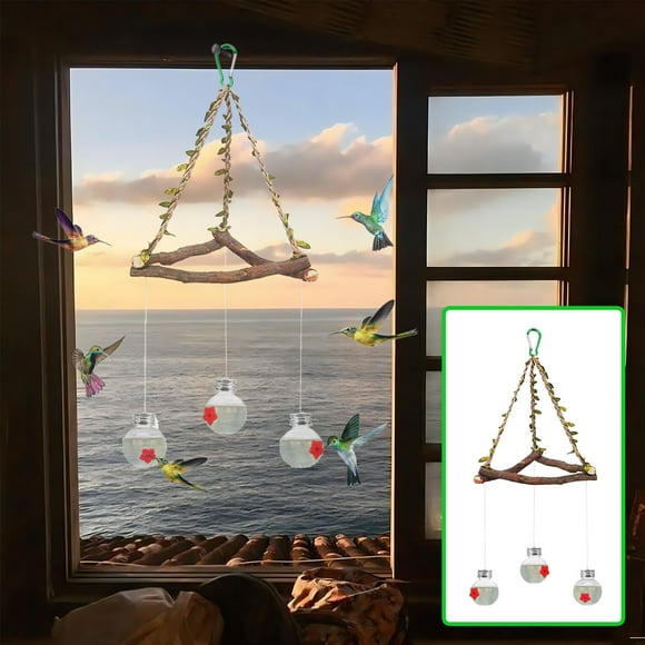 Wzzjkit Bird Feeders for Outdoors, Hummingbird Feeders Hummingbird Feeders for Outdoors Hanging Ant and Bee Proof Bird Feeders for Outdoors Garden Decor for Outside, Bird Feeder
