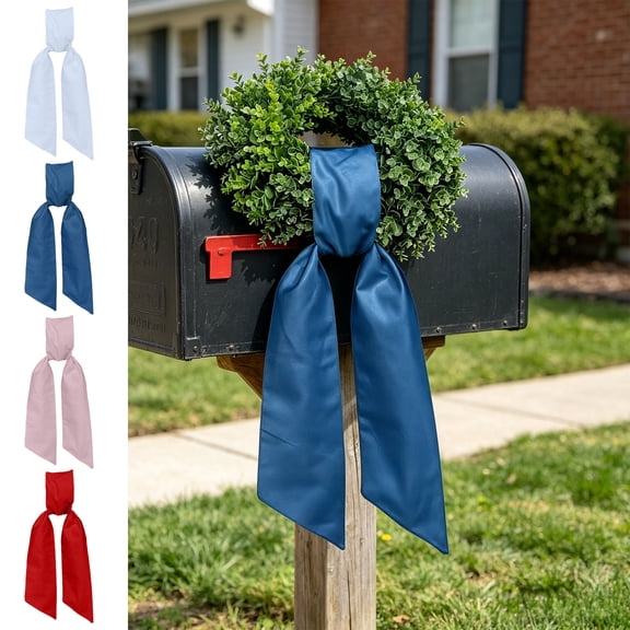 Boovnll Wreath Ribbon, 55 in Solid Color Wreath Sash for Front Door, Polyester Door Hanger Ribbon for Summer Baptism Seasonal Decor
